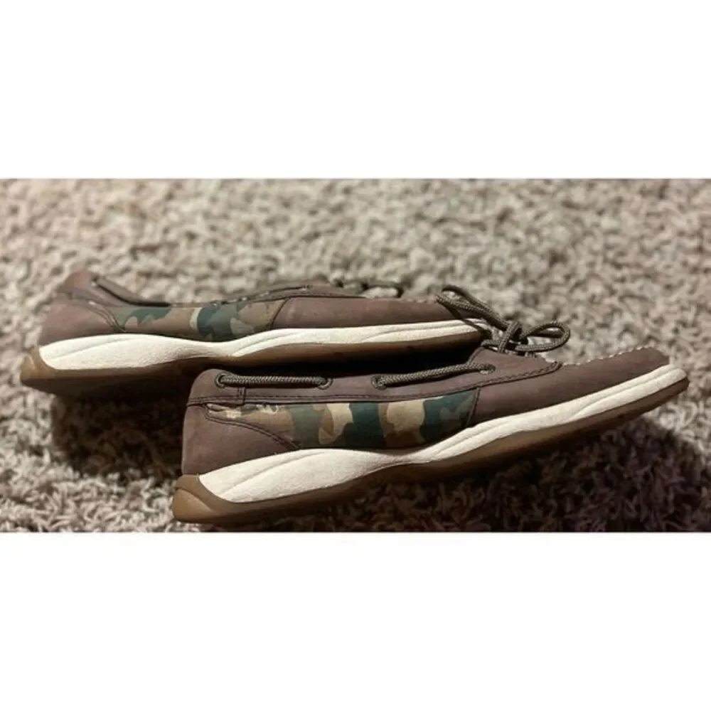 Sperry Top Sider Boat Shoes‎ Womens 9 M Camouflage Tan Leather 2-Eye 9777814